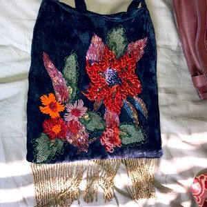 Small fabric beaded purse